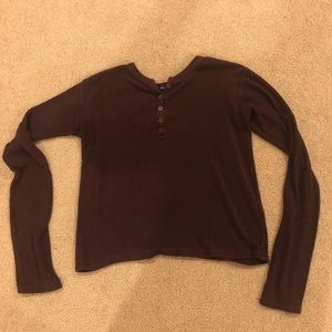 Maroon Long Sleeved Button Shirt